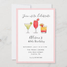 Convite de aniversário Adulto Cocktail