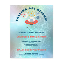 Convite de aniversário Aliens de 5 de de orçamento