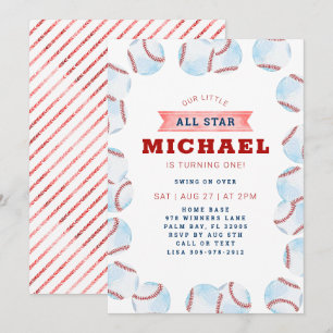 Convite de aniversário All-Star Baseball