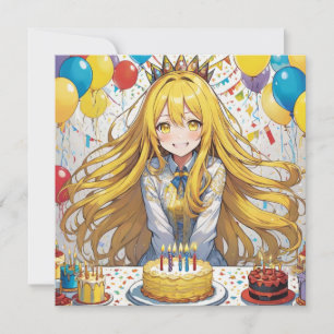 Convite de aniversário amarelo para animação
