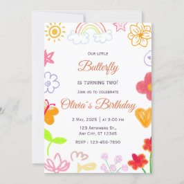 Convite de Aniversário Amarelo Púrpura Personaliza