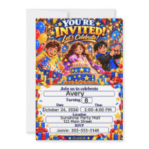 Convite de Aniversário AnimatedLabbs Vamos Celebra