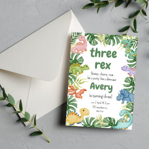 Convite de aniversário ao dinossauro