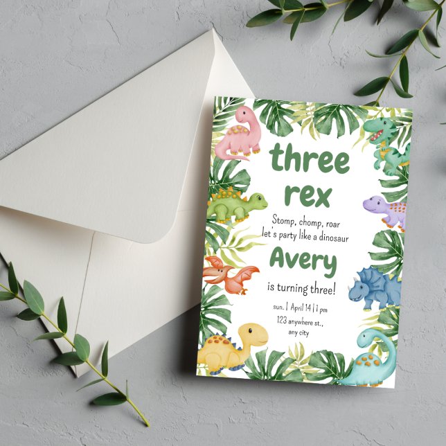 Convite de aniversário ao dinossauro (Criador carregado)