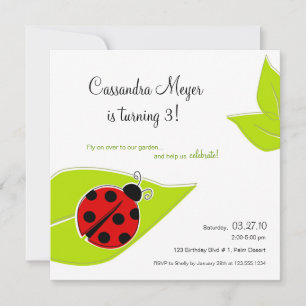Convite de Aniversário ao Quadrado de Ladybug Ver