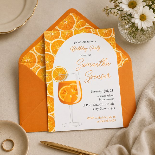 Convite de Aniversário Aperol Spritz (Criador carregado)