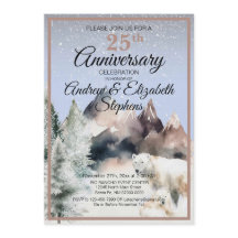 Convite de Aniversário Aquarela Floresta de Invern
