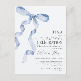 Convite de aniversário Arco Coquette Azul