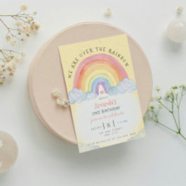 Convite de aniversário arco-íris de água