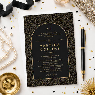 Convite de Aniversário Art Déco Gatsby