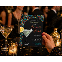 Convite de Aniversário Art Deco Martini