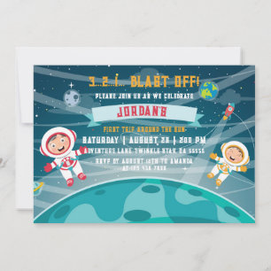 Convite de Aniversário Astronauta Espaço Sideral