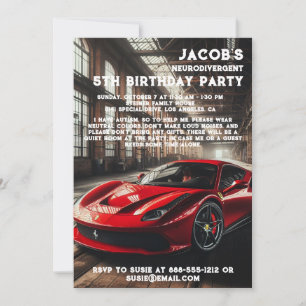 Convite de aniversário Autista Neurodivergente