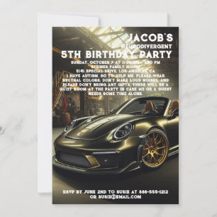 Convite de aniversário Autista Neurodivergente