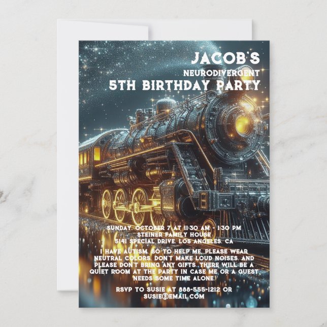 Convite de aniversário Autista Neurodivergente (Frente)