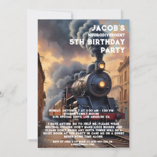 Convite de aniversário Autista Neurodivergente