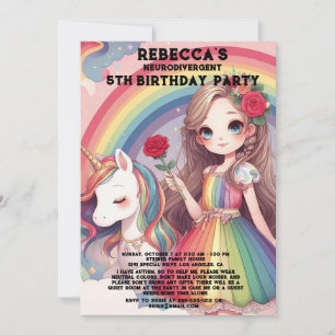 Convite de Aniversário Autista Neurodivergente