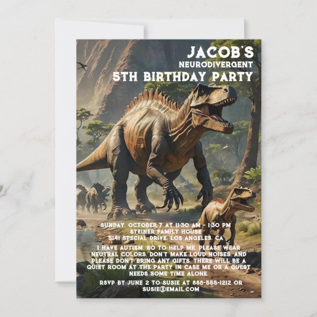 Convite de aniversário Autista Neurodivergente (Frente)