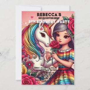 Convite de aniversário Autista Neurodivergente