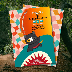Convite de Aniversário Aventura do Tubarão Ninja
