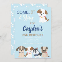 Convite de aniversário azul