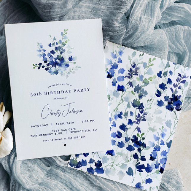 Convite de aniversário azul (Criador carregado)