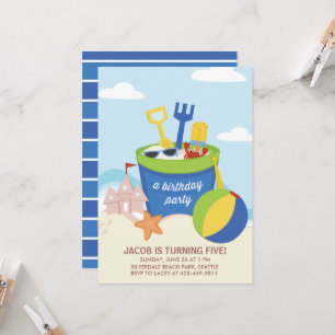 Convite de aniversário_Azul de um Criança de Fes