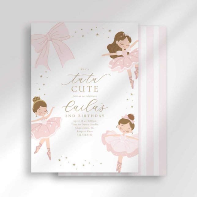Convite de Aniversário Bailarina Fofa do Tutu (Criador carregado)