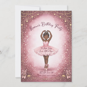 Convite de Aniversário Bailarina Rosa