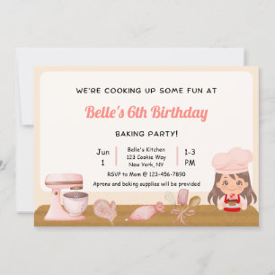 Convite de aniversário Baking