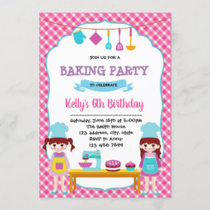 Convite de aniversário Baking