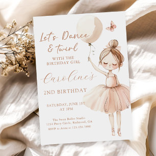 Convite de Aniversário Ballerina, Balé Bonito