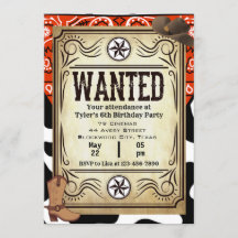 Convite de aniversário Bandana Cowboy