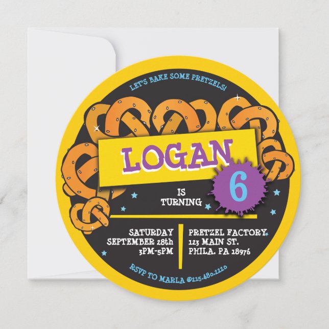 CONVITE DE ANIVERSÁRIO BASE PRETZEL (Frente)