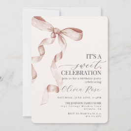 Convite de aniversário Beige Coquette Girl
