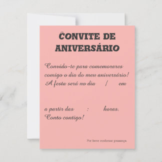 Convite de aniversário Benfica