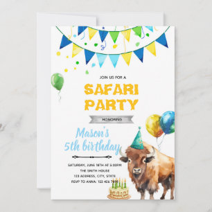 Convite de aniversário Bison