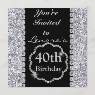 Convite de aniversário BLING 40th