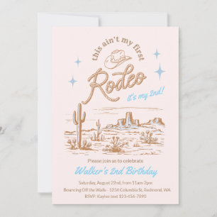 Convite de Aniversário Blue Ain't My First Rodeo