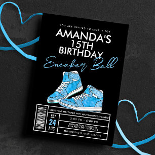Convite de Aniversário Blue Sneaker Ball