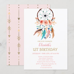Convite de Aniversário Boho Dream Catcher