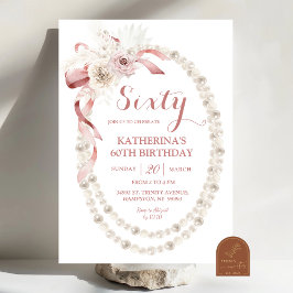 Convite de Aniversário Boho Rosa Pérola
