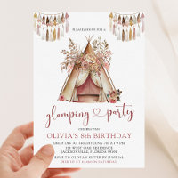 Convite de aniversário Boho Teepee Glamping
