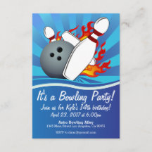 Convite de aniversário boliche