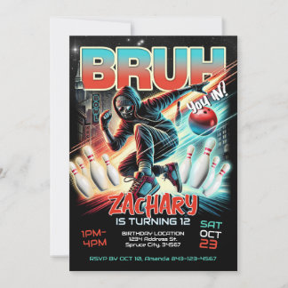 Convite de aniversário boliche