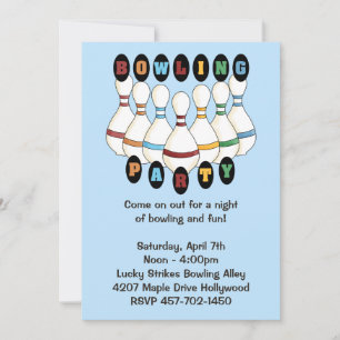 Convite de aniversário Boliche