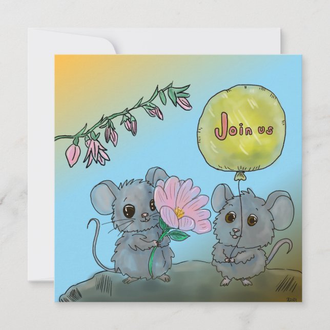 Convite de aniversário bonito (Frente)