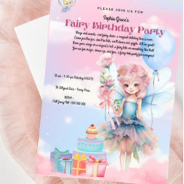 Convite de aniversário bonito Pastel