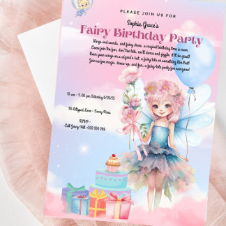 Convite de aniversário bonito Pastel
