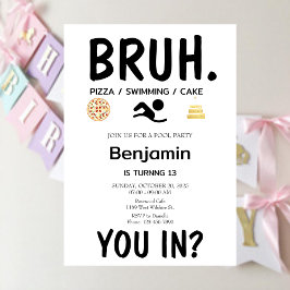 Convite de Aniversário Bruh da FESTA piscina